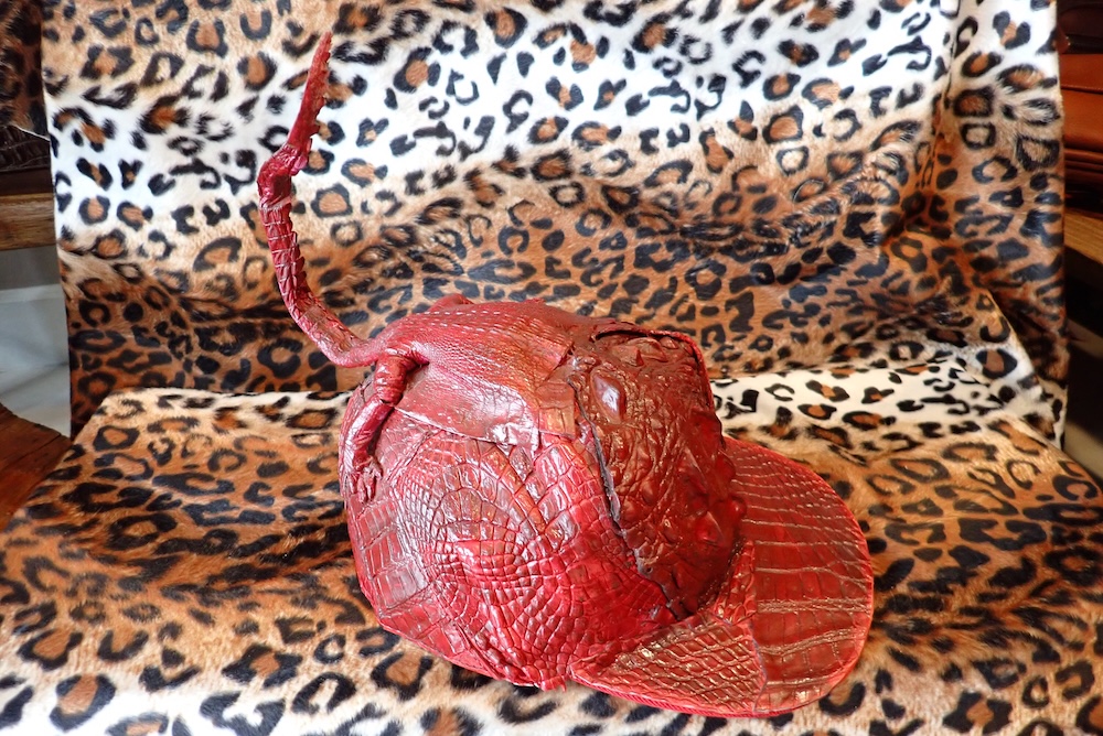  crocodile hat leather custom made 
