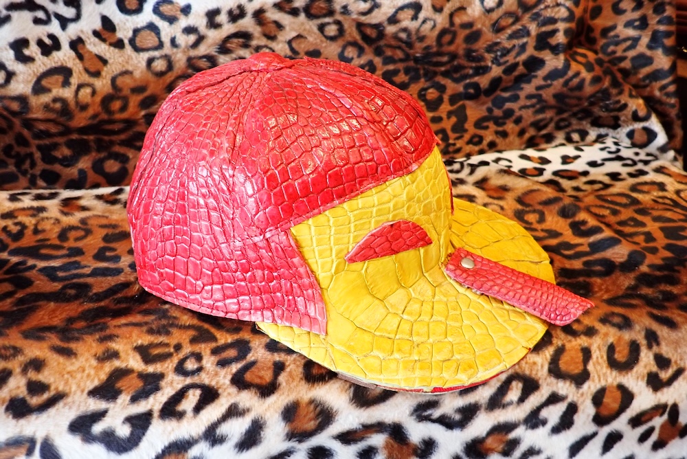 crocodile hat leather hand made 