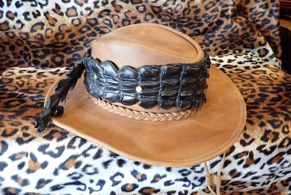  hats leather crocodile 