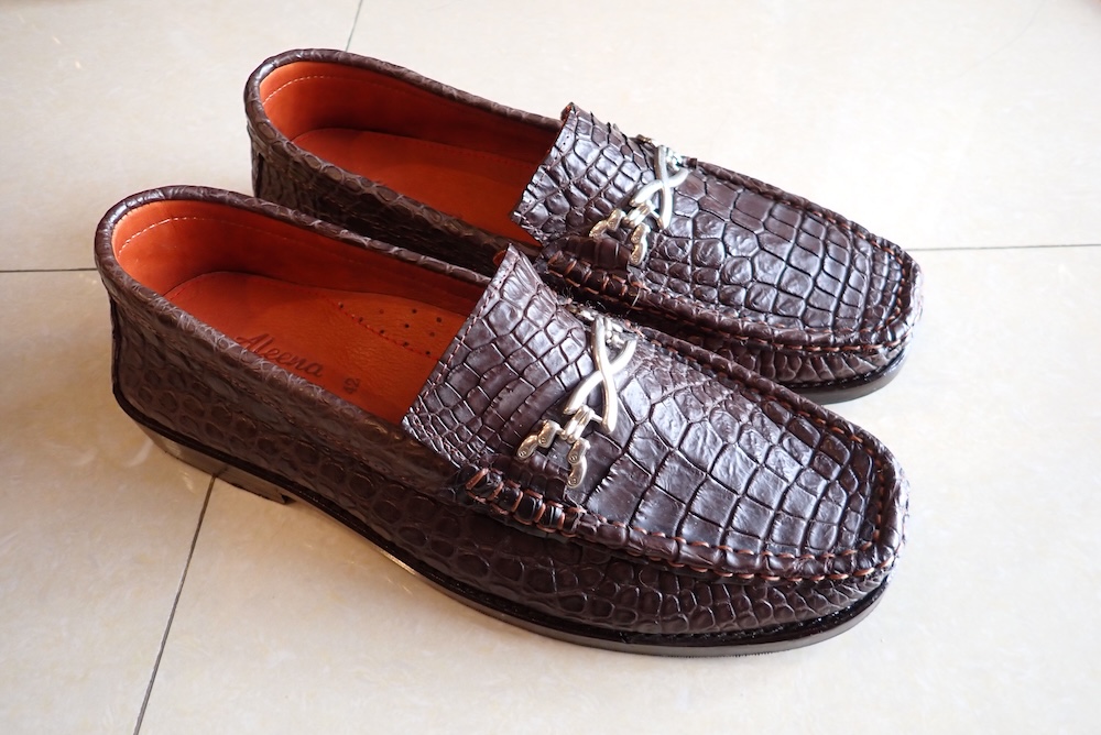 shoes leather custom made crocodile