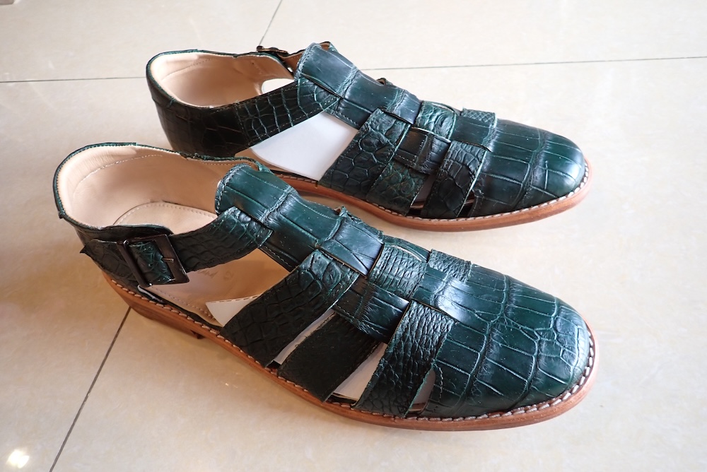 shoes leather custom made lizard