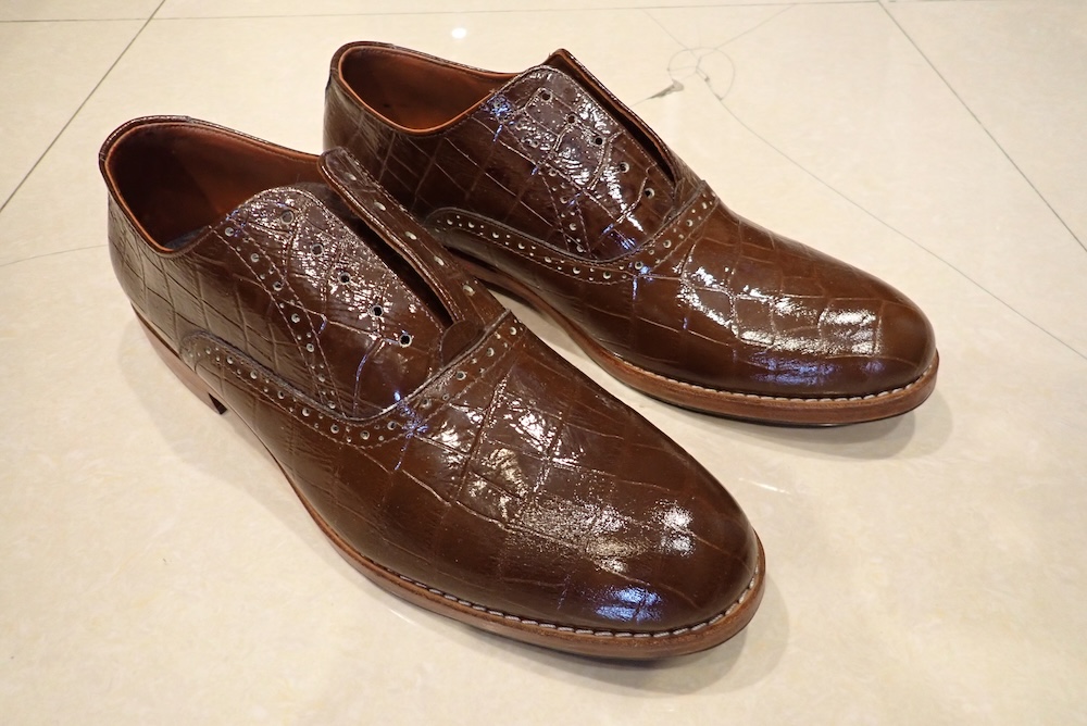 shoes leather custom made python